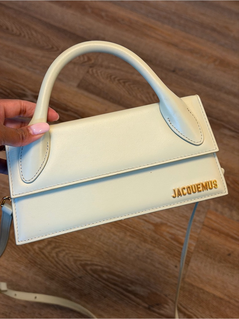 Jacquemus mint green long Le Chiquito Top Handle Bag